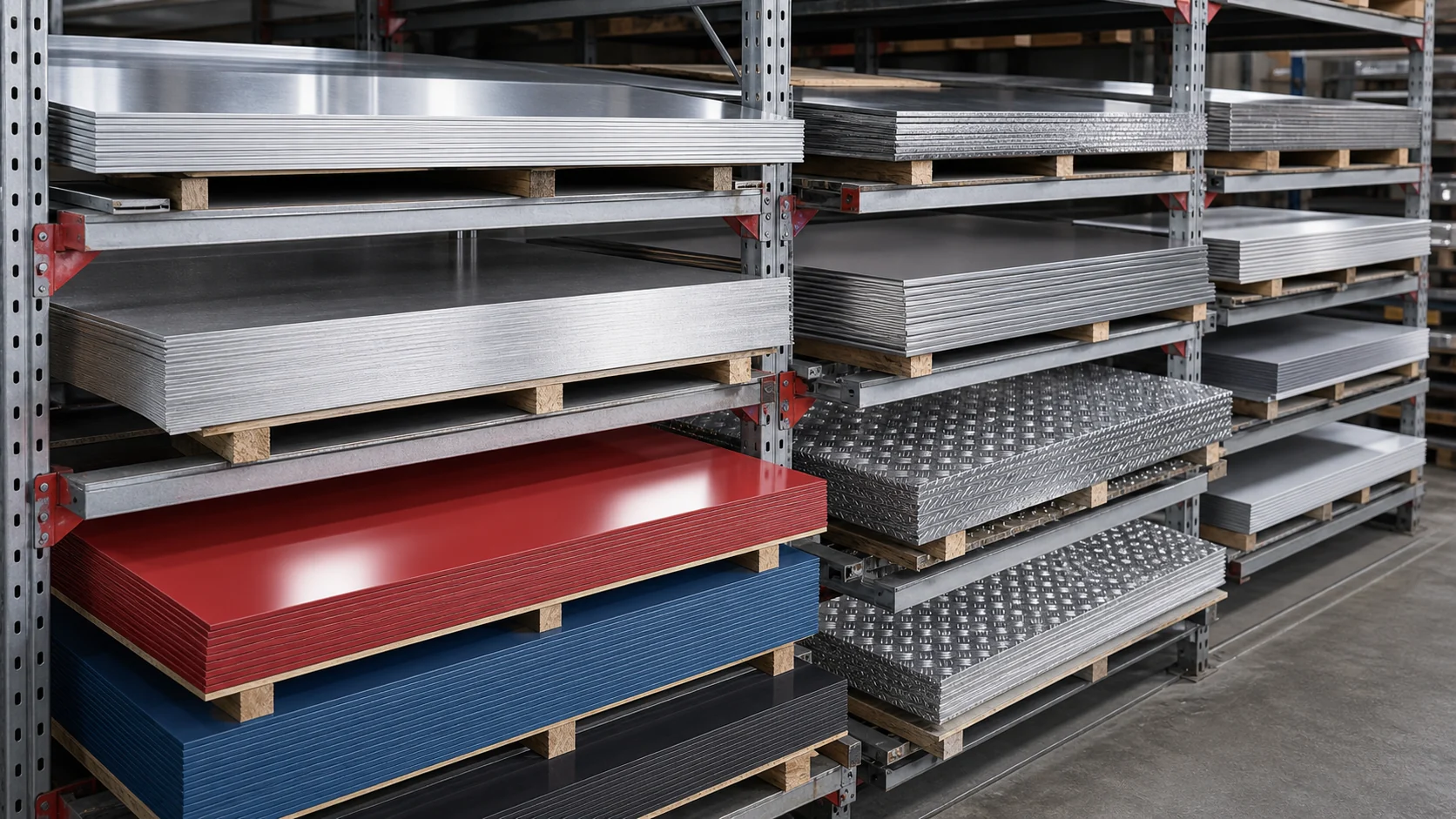 Aluminium sheets, colour-coated sheets, anodized sheets and Duett tread plates