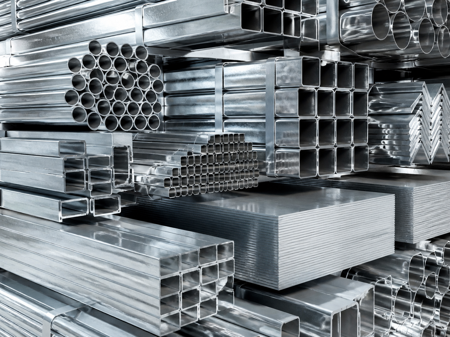 Galvanized steel tubes, sections and sheets