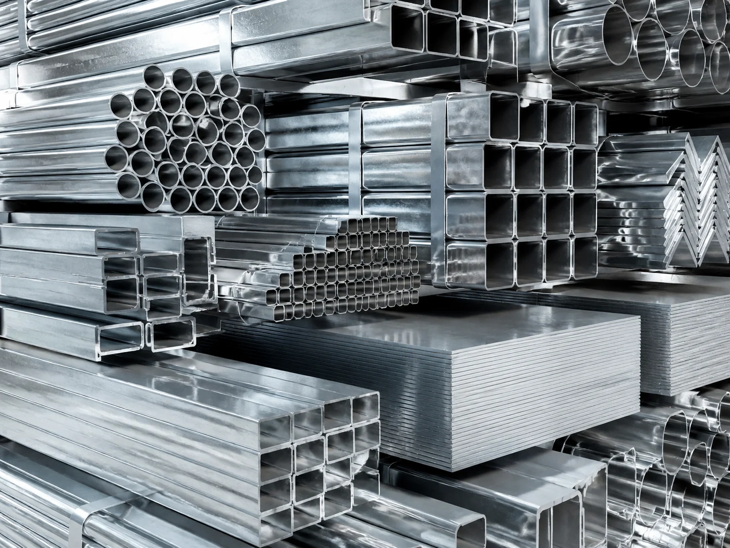 Galvanized steel tubes, sections and sheets