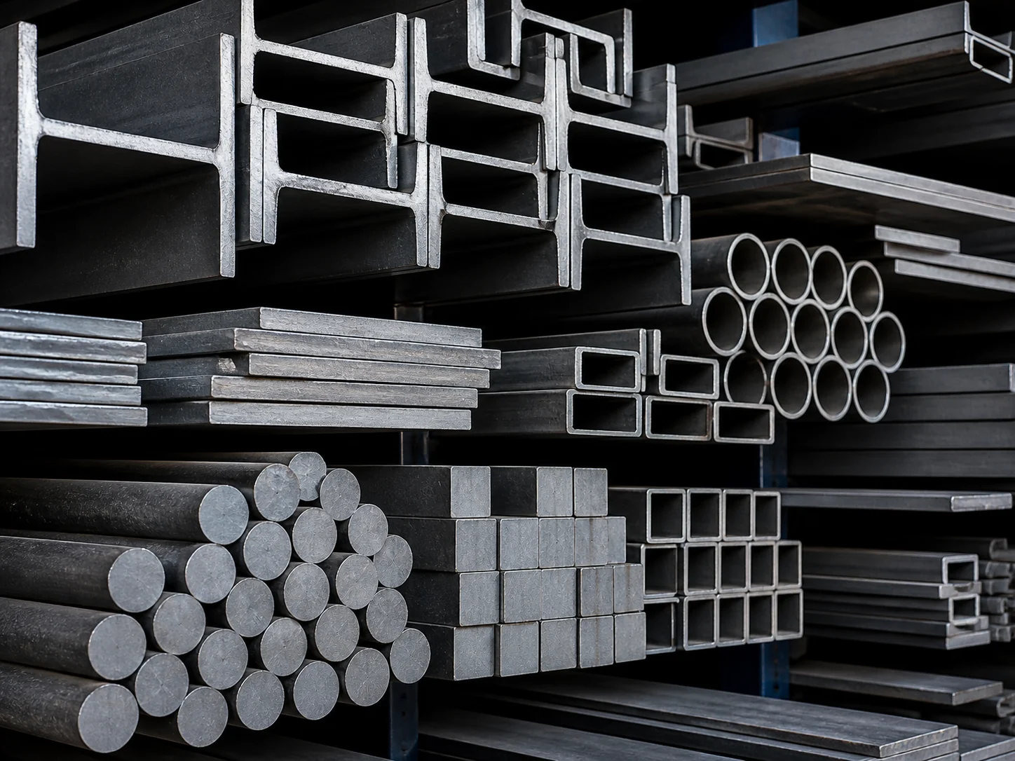 Uncoated steel beams, merchant bar, tubes and sheets