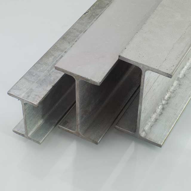 Galvanized IPE beams in the Franz Huisgen warehouse